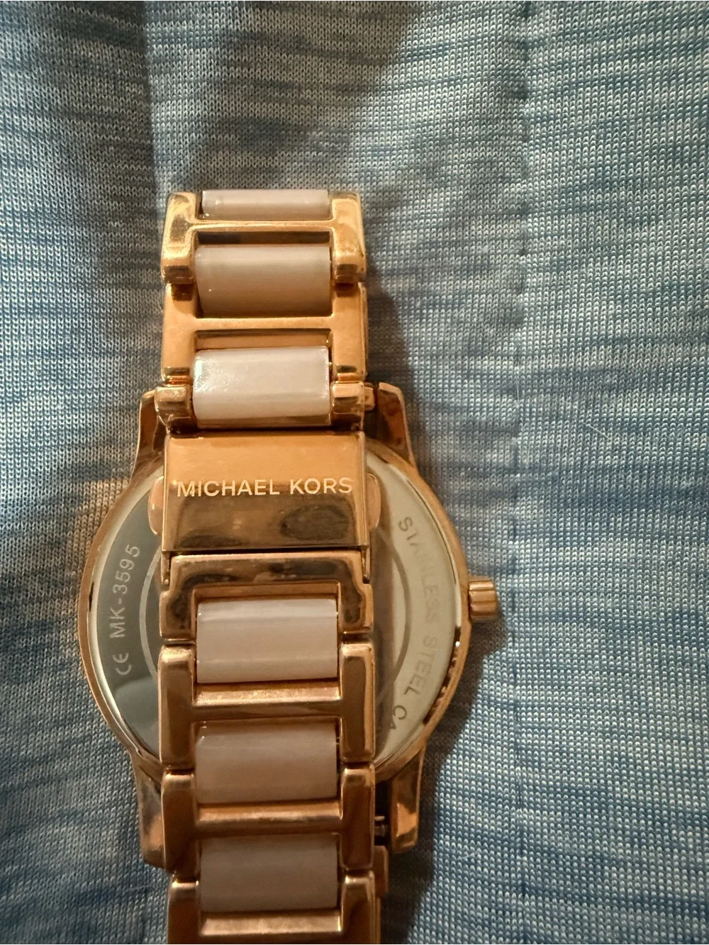 Michael Kors Gold and Cream Ceramic Inset Women's Bracelet Watch